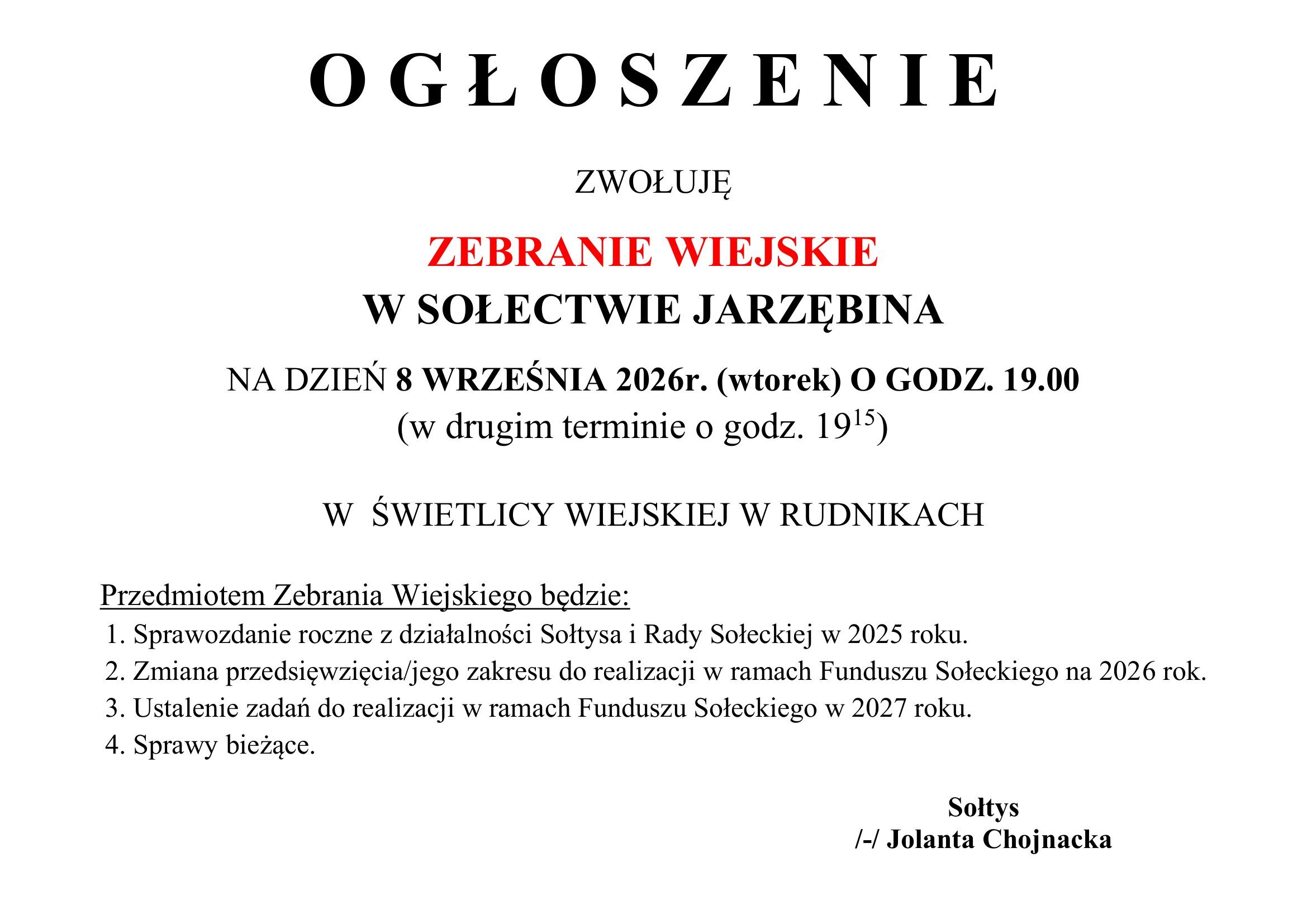 ZEBRANIE JARZĘBINA