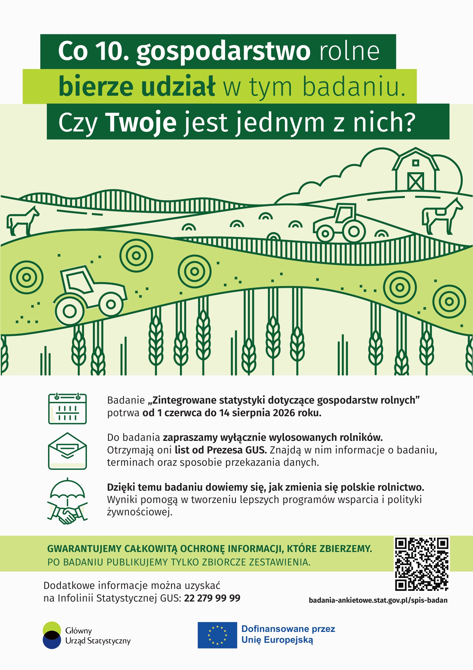 PlakatpromocyjnybadaniaZintegrowanestatystykidotyczącegospodarstwrolnychRSGR-1