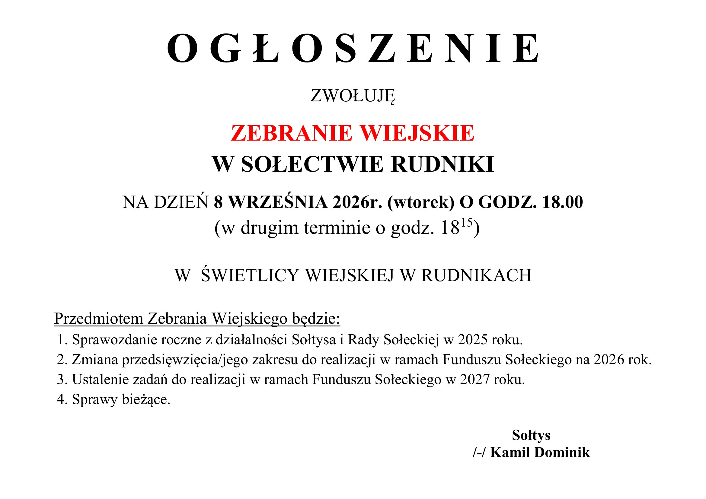 ZEBRANIE RUDNIKI
