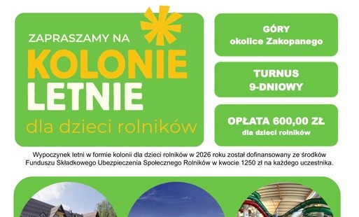 Zdjęcie do Kolonie letnie dla dzieci rolnik&oacute;w