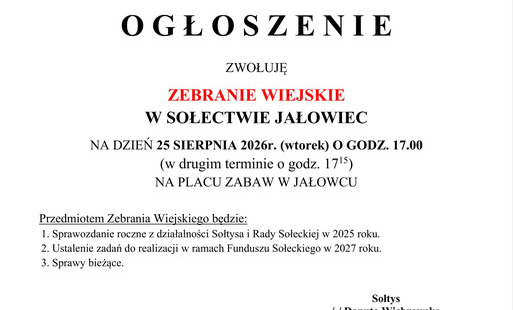 Zdjęcie do Zebranie wiejskie - JAŁOWIEC