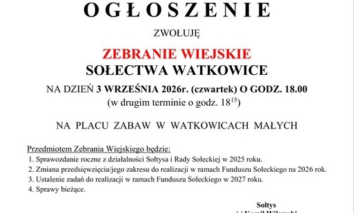 Zdjęcie do ZEBRANIE WIEJSKIE - WATKOWICE