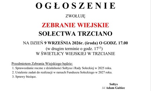 Zdjęcie do ZEBRANIE WIEJSKIE - TRZCIANO